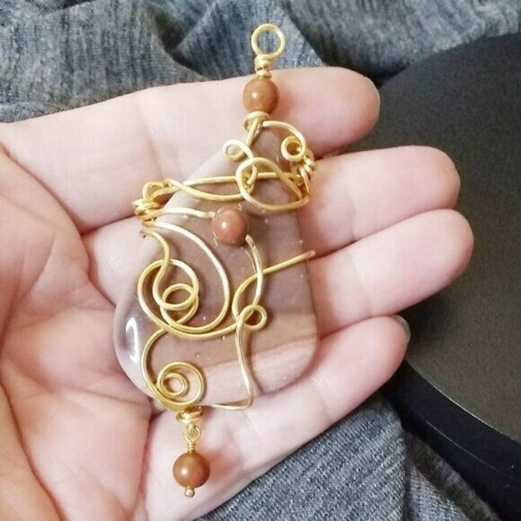 Huge! Wire Wrapped Mookaite Jasper Pendant! Grounding ~ Healing ~ Protection - Picture 5 of 9